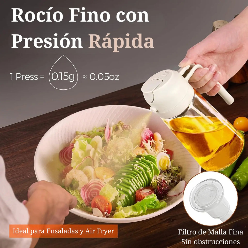 Olium™ Dispensador de Aceite 2 en 1 - Vierte y Rocia