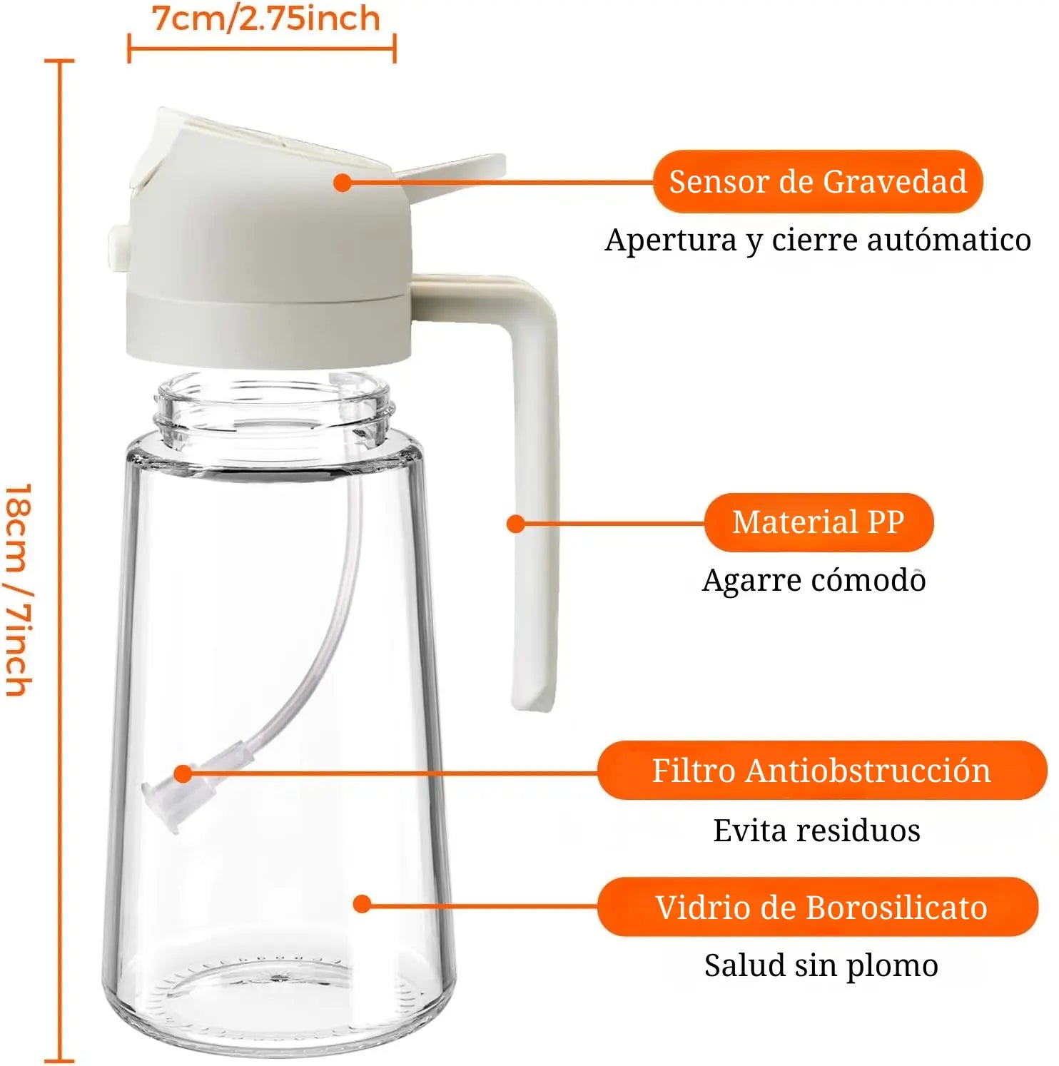 Olium™ Dispensador de Aceite 2 en 1 - Vierte y Rocia